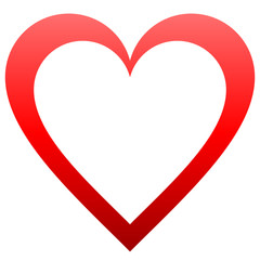 Heart symbol icon - red outlined gradient, isolated - vector