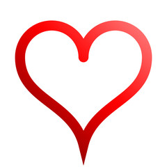 Heart symbol icon - red outlined gradient, isolated - vector