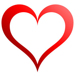 Heart symbol icon - red outlined gradient, isolated - vector