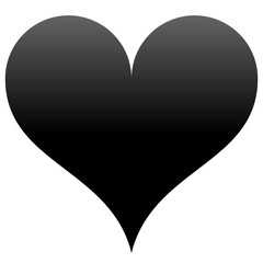 Heart symbol icon - black gradient, isolated - vector