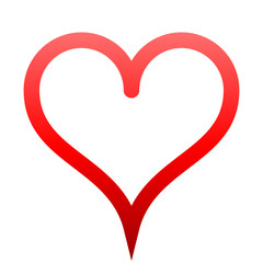 Heart symbol icon - red outlined gradient, isolated - vector