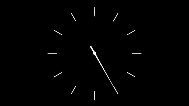 4K Clock Spinning, Watch Animation On Black Screen