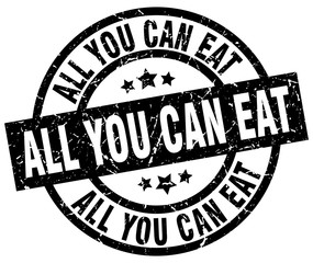 all you can eat round grunge black stamp