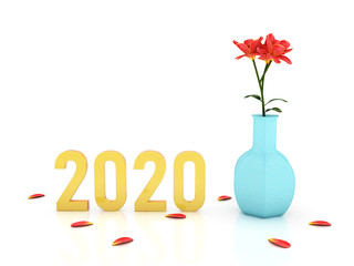 New Year 2020 Creative Design Concept - 3D Rendered Image