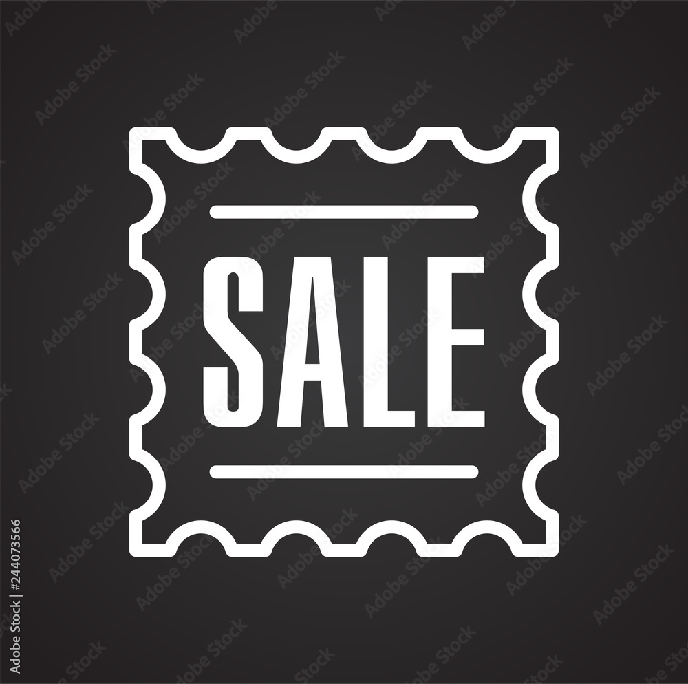 Poster online shopping label icon on white background for graphic and web design, modern simple vector sign