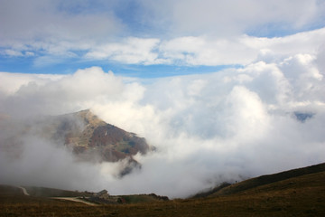 Clouds in the mountains