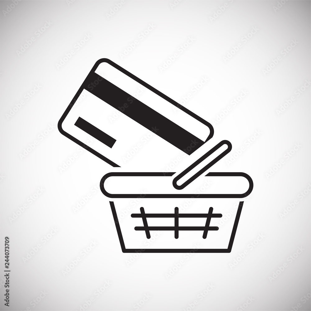 Poster online shopping icon on white background for graphic and web design, modern simple vector sign. inte