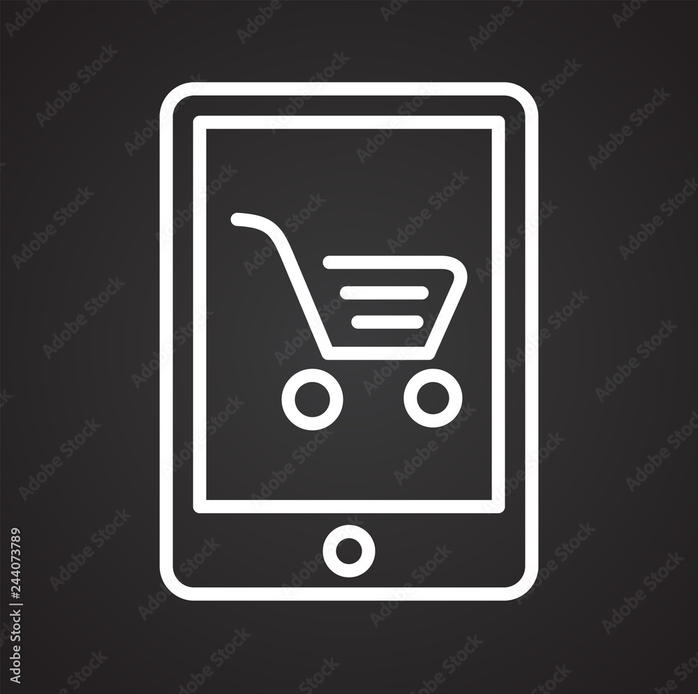 Poster online shopping icon on white background for graphic and web design, modern simple vector sign. inte