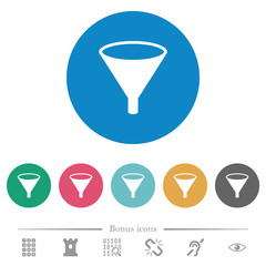 Funnel flat round icons