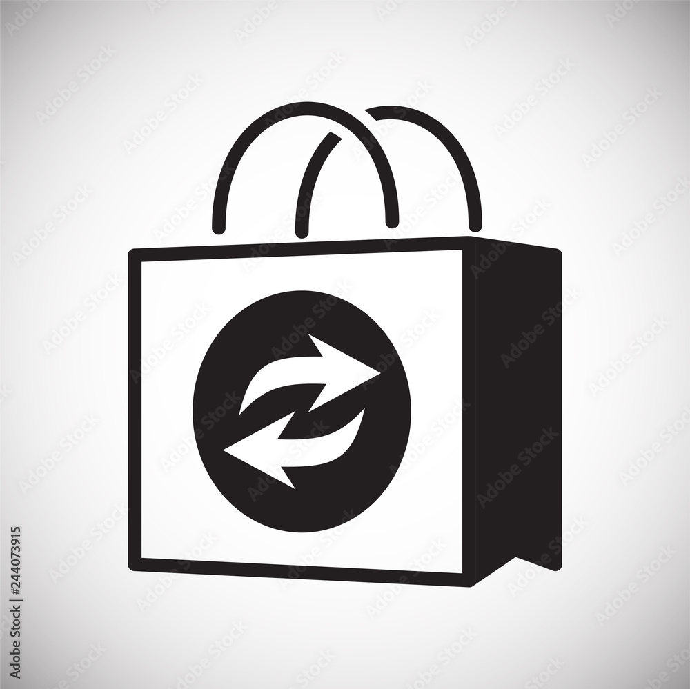 Poster online shopping bag icon on white background for graphic and web design, modern simple vector sign. 