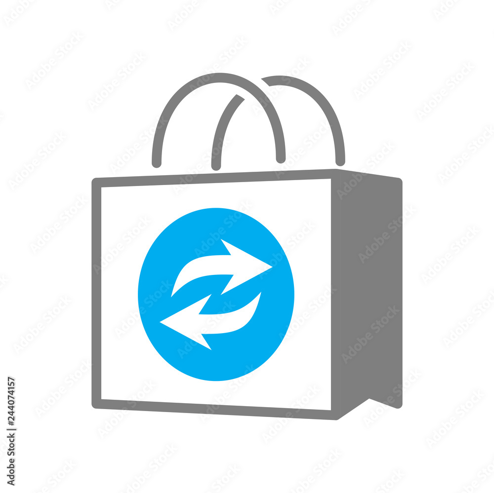 Poster online shopping bag icon on white background for graphic and web design, modern simple vector sign. 