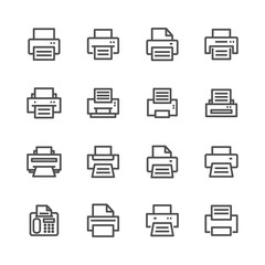 fax and print icons set