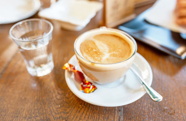 coffee with sweets and pure water