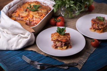 grilled meat with vegetables