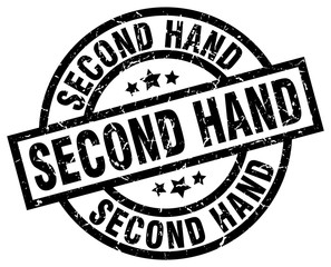 second hand round grunge black stamp