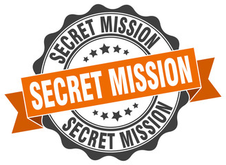 secret mission stamp. sign. seal