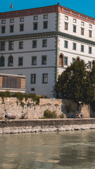 Fototapeta na wymiar Smartphone HD wallpaper of beautiful view at Passau - Danube - Bavaria - Germany