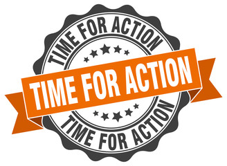 time for action stamp. sign. seal