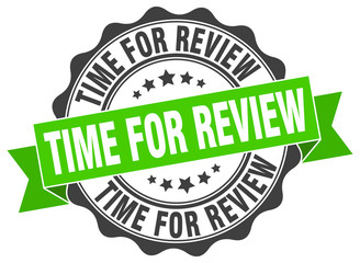 time for review stamp. sign. seal