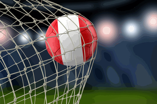 Peruvian soccerball in net