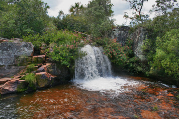 Brazilian waterfalls in Minas Gerais river cascades