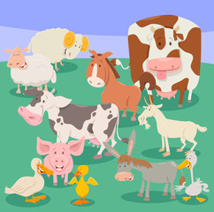 farm animal characters cartoon illustration