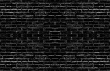 Fototapeta na wymiar dirty old black brick textured wall for dark tone vintage interior design background. or brick mapping for 3d texture.