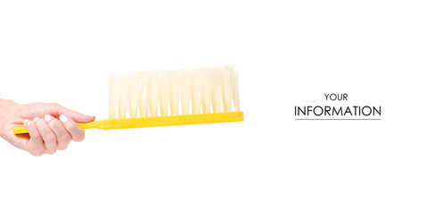 Brush cleaning in hand pattern  on white background isolation