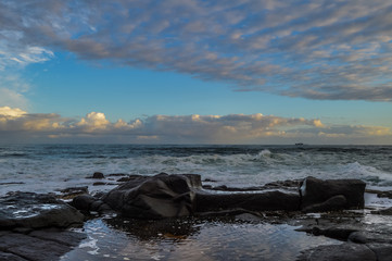Obraz premium Picturesque and rocky Ballito beach in north Durban , KZN South