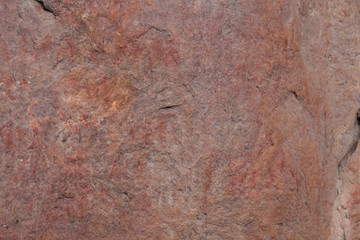 Prehistoric paintings on rock known as petroglyphs in the municipality of Facatativa in Colombia