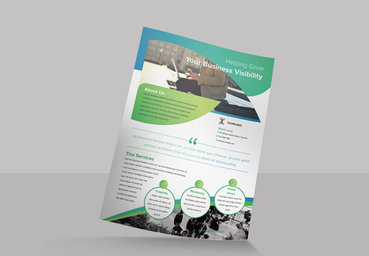 Flyer Layout with Rounded Shape Elements