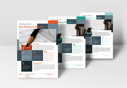 Flyer Layout with Abstract Rectangle Elements
