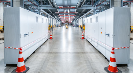Electric control cabinet substation in a new factory plant