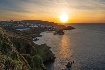 Sunset over Ilfracombe, Devon, England, UK - seen from Hillsborough Hill