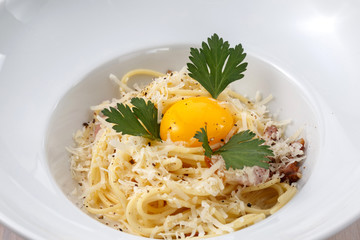 Pasta Carbonara on a plate