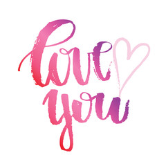 Love you - hand drawn doodle lettering