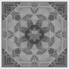 Abstract geometric frame art on monochrome background