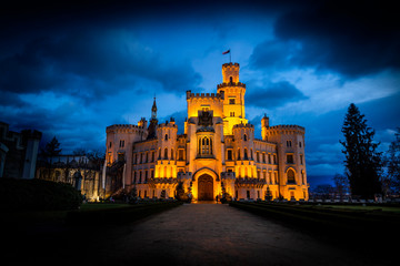 Night over Castle Hluboka nad Vltavou in Czech republic. © Sergey Fedoskin