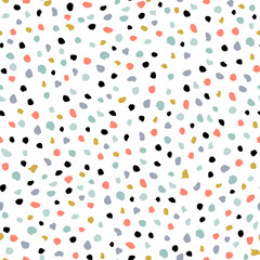 Semless hand getekend patroon met kleurrijke stippen. Abstracte kinderachtige textuur voor stof, textiel, kleding. vector illustratie