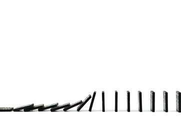 Black Domino on white background, drop, Domino effect, Hobbies and entertainment.