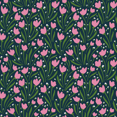 Flower Pattern. Endless Background. Seamless