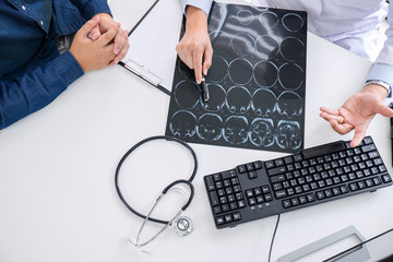 Professor doctor recommend report a method with patient treatment, results on examine a picture...