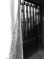 Isolated house threshold with iron door and intercom