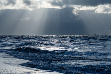 Stormy Baltic sea, Liepaja, Latvia.