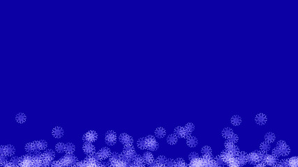 Abstract background with a variety of colorful snowflakes. Big and small.