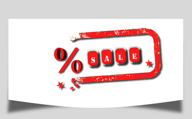 Stempel - Sales oder Verkaufsangebote und Prozent symbol
