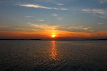 sunset over the lake