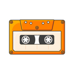 Audio cassette icon. Isolated vector illustration on white background
