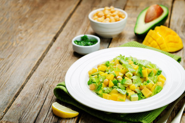 Mango avocado chickpeas salad