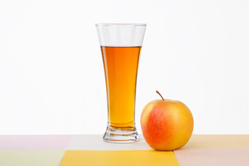 apple and fruit juice on the table